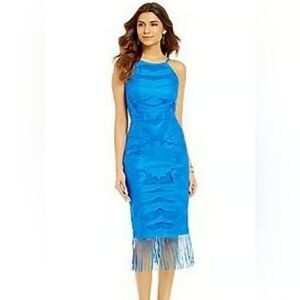 Gianni Bini Blue Fringe Dress